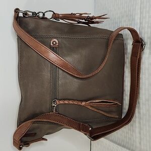 The Sak Dark Brown and Tan Crossbody Bag